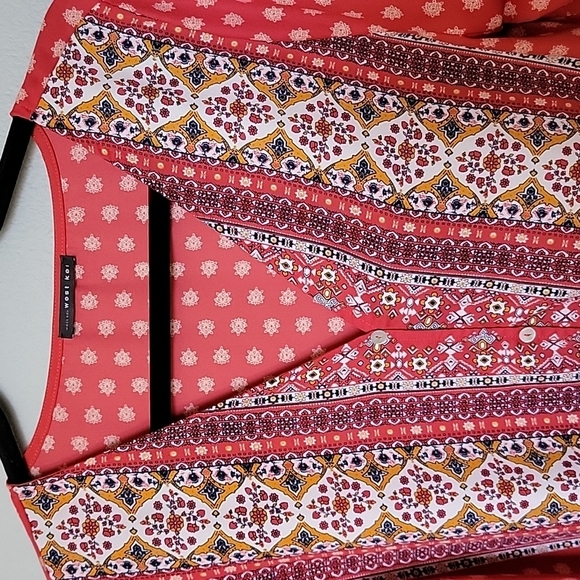 West key Talina Tie Front Boho Colorful Blouse Medium - Picture 5 of 10